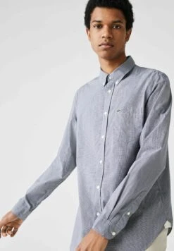 Lacoste Overhemd - Weiß / Navy Blau