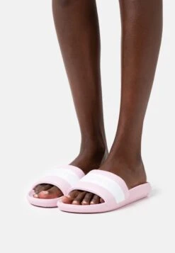 Lacoste Croco Slide- Muiltjes - Light Pink/White