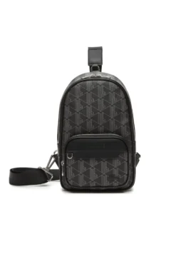 Lacoste Schoudertas - Monogram Noir Gris