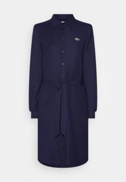 Lacoste Midi Shirt Dress With Tie Belt - Blousejurk - Marine -Lacoste 30bb80fe54d141dea0fa610e8e580496
