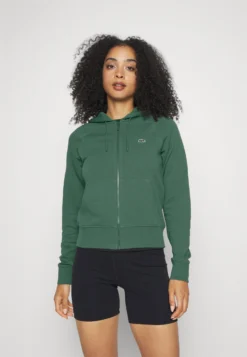 Lacoste Sport Sweater Met Rits - Vert Fonce