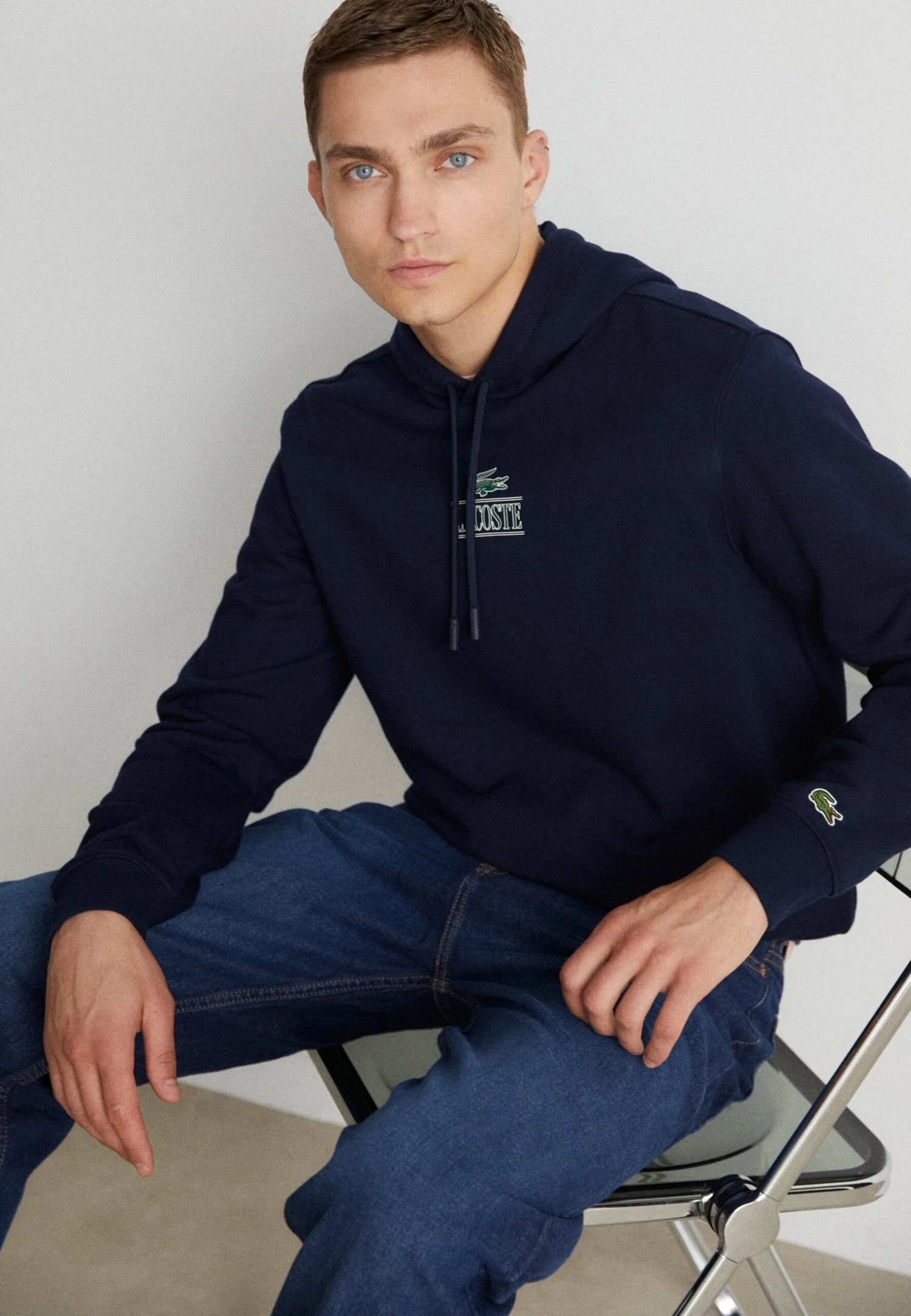 Lacoste Unisex - Hoodie - Navy Blue 1 Lacoste Unisex - Hoodie - Navy Blue