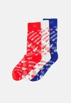 Lacoste X Netflix 3 Pack - Sokken - Flour/Cobalt/Corrida