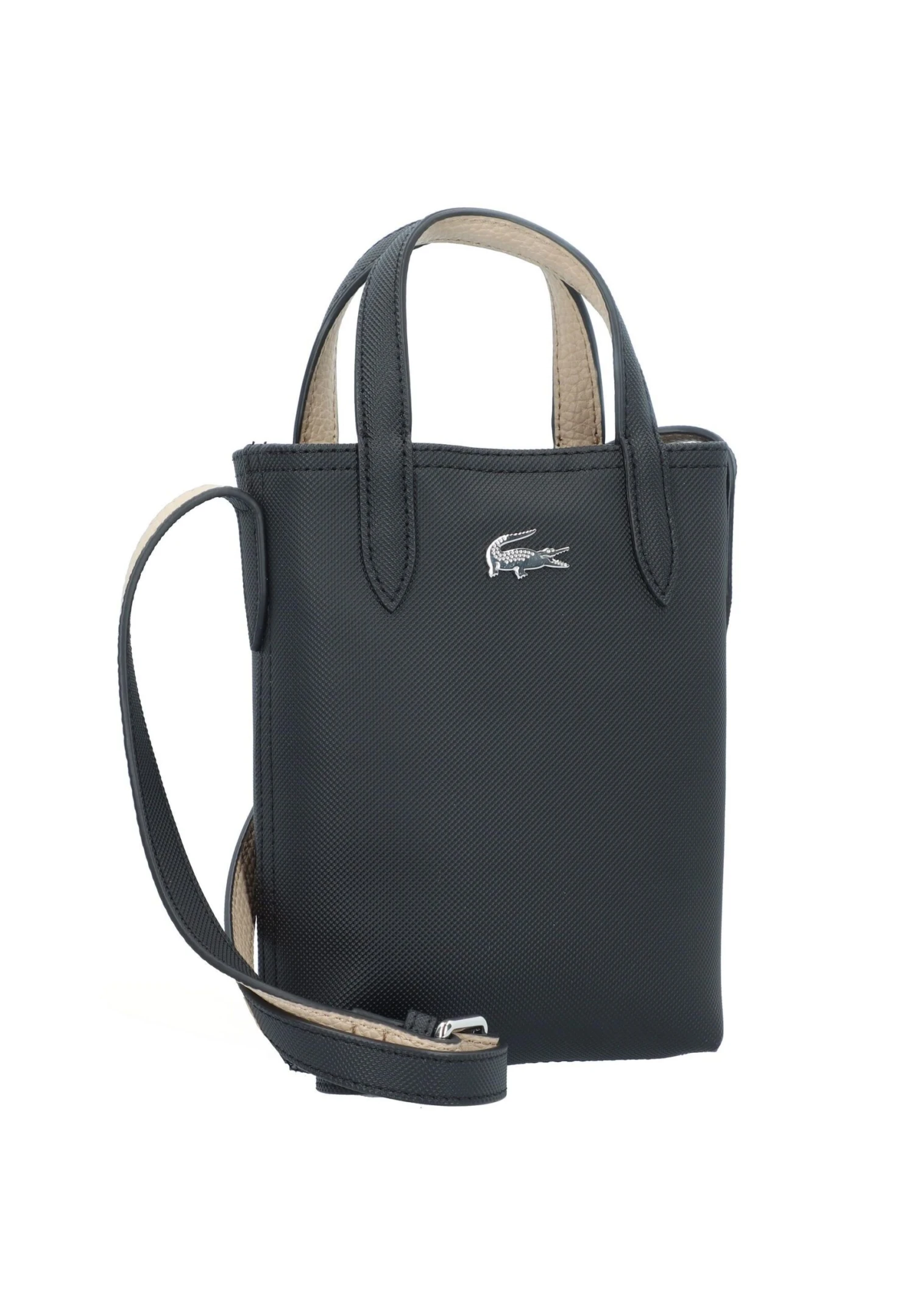 Lacoste Anna Vertical- Schoudertas - Noir Krema 1 Lacoste Anna Vertical- Schoudertas - Noir Krema