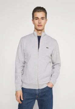 Lacoste Sweater Met Rits - Gris Chine