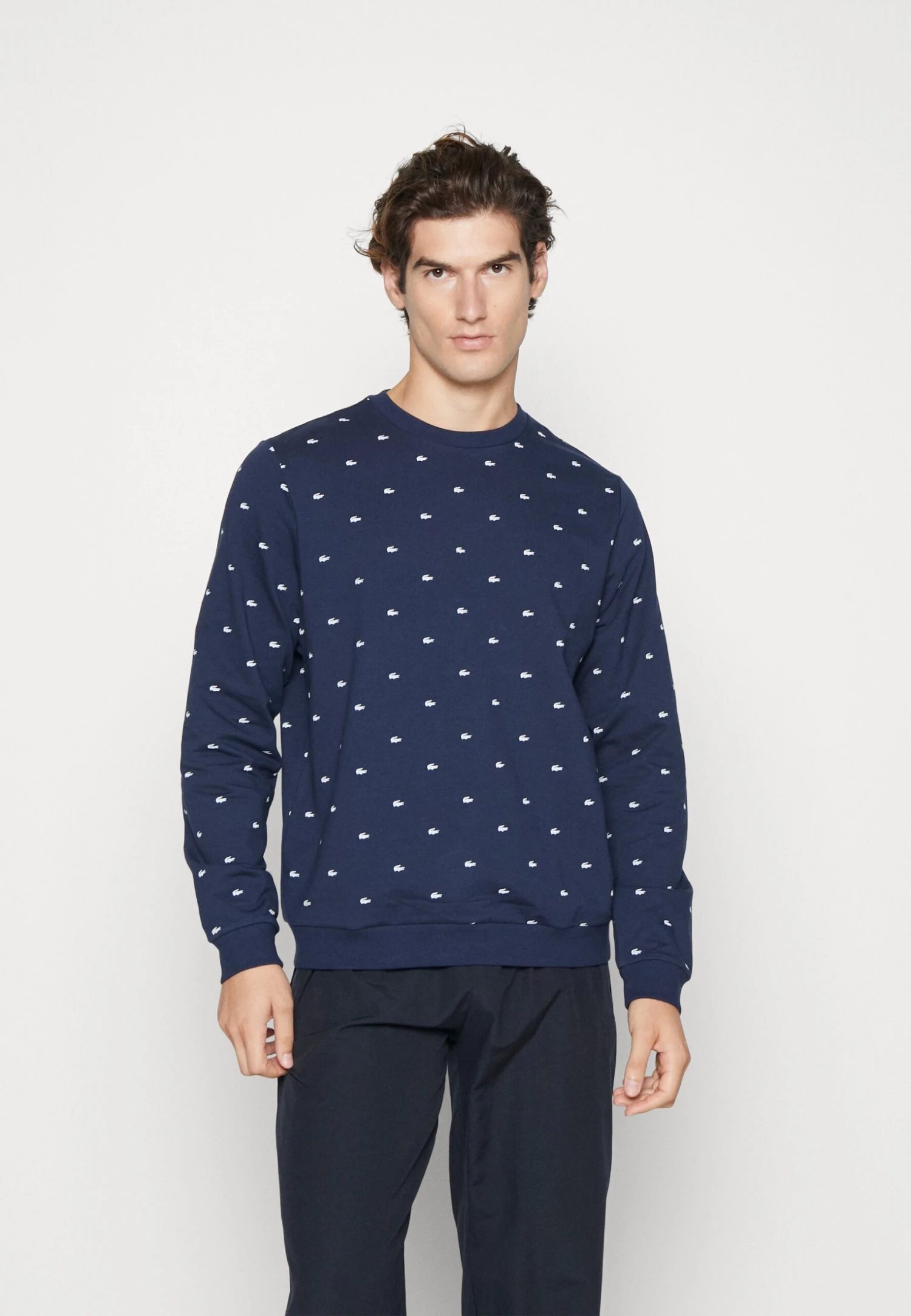 Lacoste Pyjamashirt - Bleu Marine/Blanc 1 Lacoste Pyjamashirt - Bleu Marine/Blanc