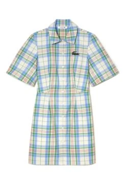 Lacoste Blousejurk - Blanc Blanc Vert Bleu Orange Blanc