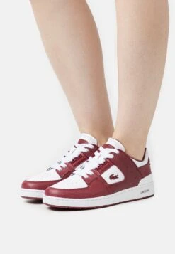 Lacoste Court Cage- Sneakers Laag - White/Burgundy